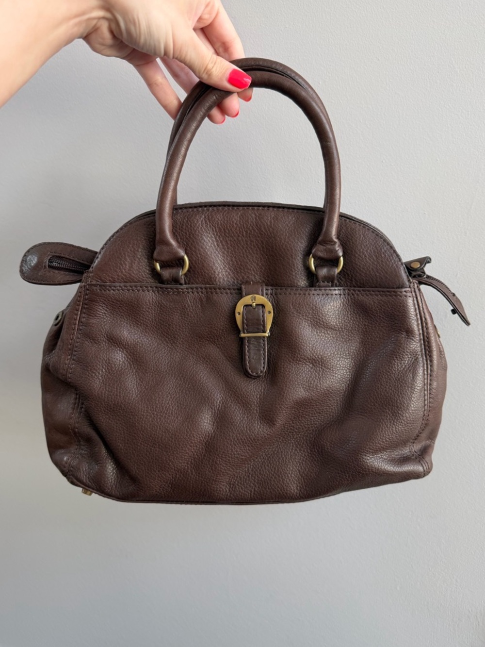 Vintage Etienne Aigner brown leather handbag saddle bag